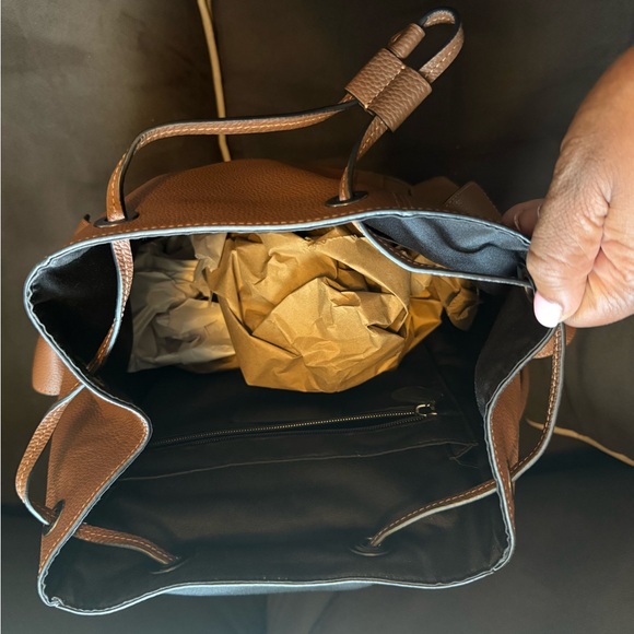 Coach Brown Leather Backpack with Flap Closure and Top Handle - Picture 4 of 8